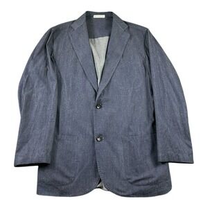 Mario Muscariello Bespoke Blue Chambray Unlined Blazer 38R Italy SNB11149